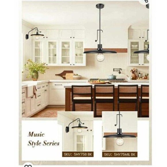 Black And Gold Pendant Light One Light Barn Pendant Lighting - Picture 6 of 8